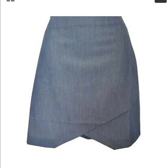 BCBG Asymmetrical Mini Skirt Chambray NWT - Picture 3 of 9